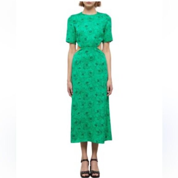 The Kooples Graphic Poppies Cutout Midi Dress NWT - Picture 7 of 14